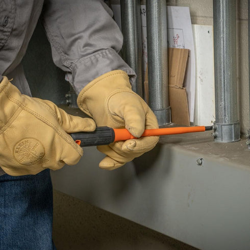 Klein Tools 6866INS Insulated Screwdriver, 1000V 5/16-Inch Cabinet Tip, Screwdriver with 6-Inch Shank, Tip-Ident, Cushion-Grip Handle...