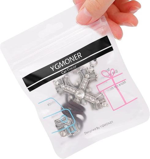 Car Pendant Metal Diamond Hanging Cross Auto Interior Rearview Mirror Dangle Ornament Accessories Gifts...