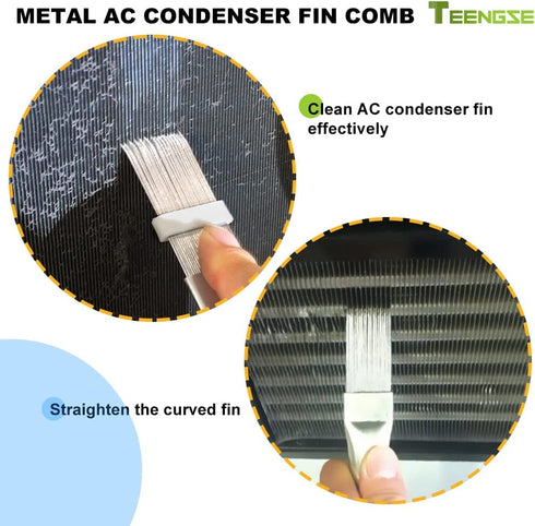 3PCS Steel Air Conditioner Fin Comb, 3 PCS Air Condenser Evaporator Cleaning Brush, Coil Whisk Brush, Improving Air Conditioning Operation and Enj...