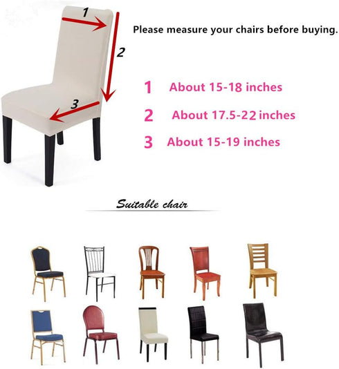 4 Pieces Spandex Stretch Washable Dining Room Chair Cover Chairs Protector Seat Slipcovers for All Seasons (Red, 4)...