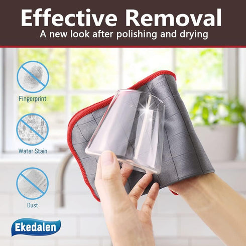 Carbon Cloth Lint Free Glass Cleaning Cloth Window Polishing Streak Free Microfiber Miracle Easy Clean Rag Reusable for Mirror Kitchen Dish Auto D...