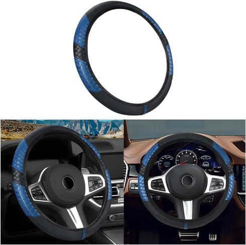 AUCELI Car Steering Wheel Cover, Leather Vehicle Steering Wheel Protector for Men Women, Anti-Slip Comfortable Grip, Breathable Automotive Accesso...