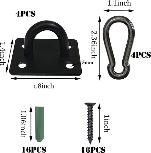 Stainless Steel Ceiling Hooks, Ceiling Hooks Pad Eyes Plate Marine Hardware Hooks with Screws....