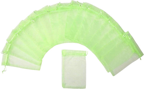 100Pcs Organza Bags, 4x6 Inch Sheer Drawstring Gift Bags, Light Green Organza Jewelry Pouches, Wedding Party Favor Pouches, Jewelry, Cosmic Busine...
