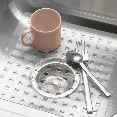 iDesign Plastic Kitchen Sink Protector Grid for Kitchen, Bathroom, Basement, Garage, The Euro Collection - 11" x 12.5", Clear...
