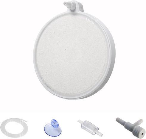 UPETTOOLS Air Stones for Fish Tank - 3.2 Inch Aquarium Bubbler Stone Dissolved Oxygen Diffuser, Super Quiet Nano Airstone Aerator Stone with Airli...