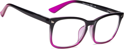 BLUELESS Reading Glasses Women - Fashion Ladies Readers(Black/Purple, 0.00)...