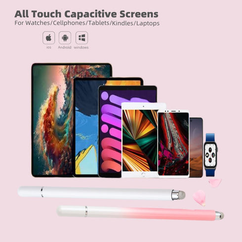 Stylus Pens for Touch Screens, 2 in 1 Magnetic High Sensitivity Capacitive Pen with Built-in Spare Precise Disc Nib, Compatible with iPhone/iPad/A...