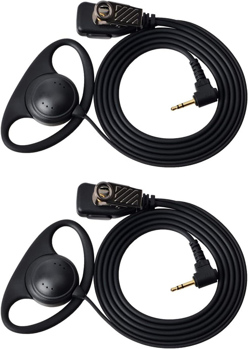 1 Pin 2.5mm D Shape Walkie Talkie Earpiece Headsets with PTT Mic?for Motorola Radios Talkabout Series Two-Way Radios ?2 packs?...