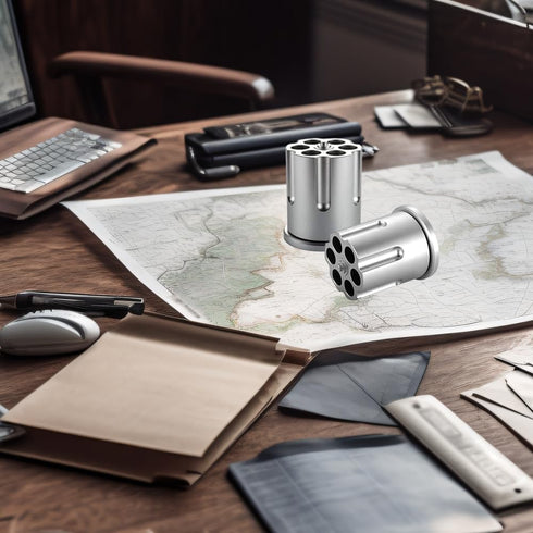 Rotating Revolver Pen Holder, Gun Cylinder Pen Holder, Aluminum Gun Pencil Holder, Non-Slip Desk Pen Holder for Men's Birthday, Office Decoration...