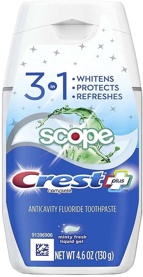 Crest Pls Scp White Liq F Size 4.6z Crest Complete Tartar Cntrl Whitening W/ Scope Liq Gel Toothpaste Mint Frsh...