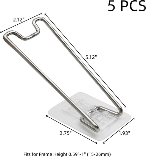 5Pcs Adjustable Picture Frame Easel Stand Self Adhesive Picture Frame Easel Stand Easel Back for Picture Frame Fits Frame Height 0.59"-1" Art Disp...