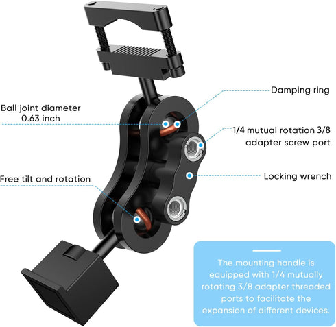 Radar Detector Mount,Aluminum Rearview Mirror Rod Radar Bracket,for Escort Max360c,Max 3, X IXc,Redline EX Beltronics Cobra DualPro GT 360 Radar D...