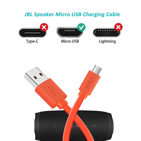 Charging Cable Micor USB Charger Power Cord Compatible with JBL Flip 4 3 2 Charge 3 2 2+ Plus Clip 3 2 Pulse 3 2 GO GO2 Trip Wireless Speaker...