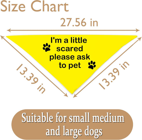 JXGZSO 1 Piece Nervous Anxious Dog Bandana Ask to Pet Dog Bandana Nervous Dog Gear (a Little Scared D)...