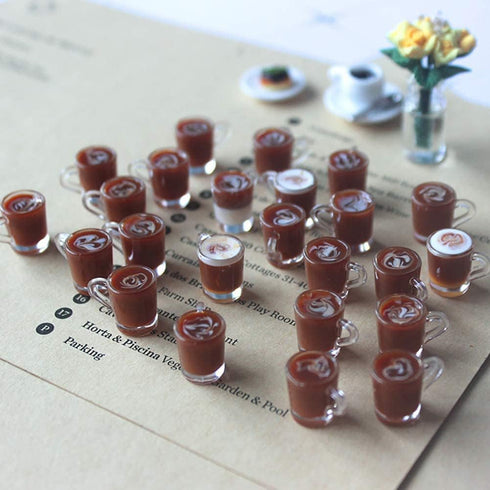 Miniature Coffee Cups Model Dollhouse Ornament Dollhouse Decoration Mini Decor Doll House Accessories Christmas Birthday Gifts for Boys Girls Wome...