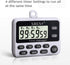 XREXS 4-Channel Digital Kitchen Timer Clock with Large LCD Display, 4 Groups Simultaneous Timing Countdown Up Pocket Timer, Magnetic Attachable (B...