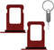 2 Pieces Sim Card Tray Holder with Waterproof Rubber & Eject Pin Replacement for iPhone 12 6.1 Inch (Red)...