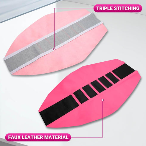 Universal Dirt Bike Seat Cover Faux Leather Soft Racing Motorcycle Seat Cover (Pink&Black)...