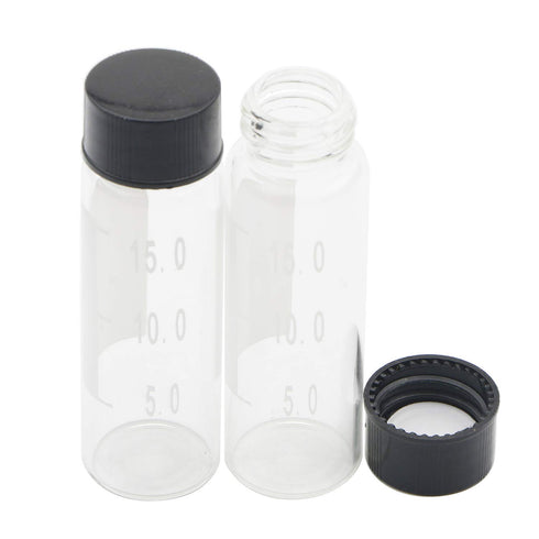15ml Clear Glass Bottle Small Liquid Sampling Sample Glass Bottles Vials with Write-on Spot and Graduations, Pack of 8...