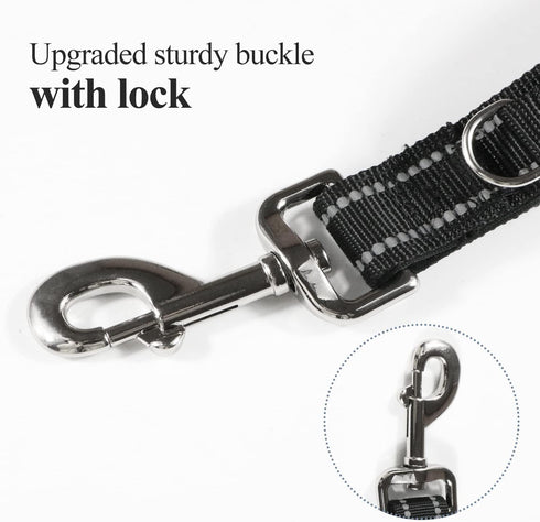 12" Dog Short Leash Lead -Heavy Duty for Puppy Small Medium Large Dogs (Black White)...