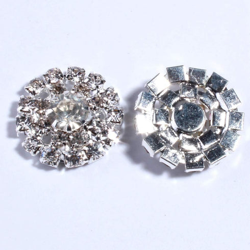 50PCS 19mm Round Crystal Rhinestone Buttons with Flatback for DIY Hair Accessories, Flower Center Bouquet Wedding Invitation, Clothes Sewing (KA3)...