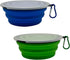 Medium Collapsible Dog Bowl 23oz,2 Pack Portable and Foldable Pet Travel Bowls Collapsable Dog Water Feeding Bowls Dish with 2 Carabiners & Lids f...