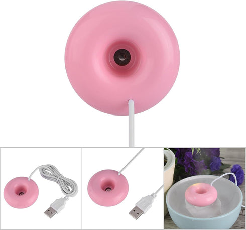 Mini Donut USB Humidifier, Portable Mini Doughnut shaped USB Atomization Spray Humidifier for Home Office Car (Roseate)...
