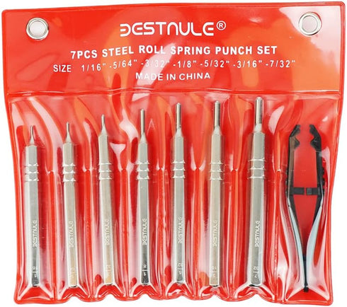 BESTNULE 8 Piece Punch Set, Punch Set, Roll Pin Punch Set, Punch Tools with 1 Metal Tweezers, Made of Solid Material Including Steel Punch and Twe...