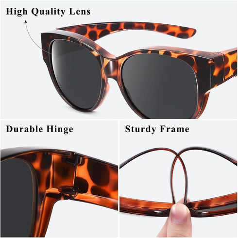Br’Guras Oversized Polarized Fit over Sunglasses Over Glasses for Men and Women...