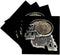 3dRose CST_102675_3 Steampunk Gothic Faux Metal Skull Image-Ceramic Tile Coasters, Set of 4...