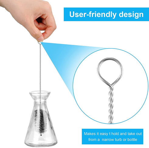 Utoolmart Wire Tube Brushes, Stainless Steel Bottle Bristle Cleaning Spiral Power Pipe Brush, 1.0-inch Diameter 12-inch Long-Handle Cleaner for Au...
