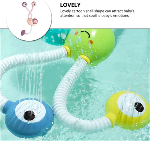 Toyvian Bath Toys for Baby Toddlers, Upgrade Electric Shower Baby Bath Toys Cartoon Snail Double Sprinkler Bathtub Tub Water Toys for Baby Kids?Ba...