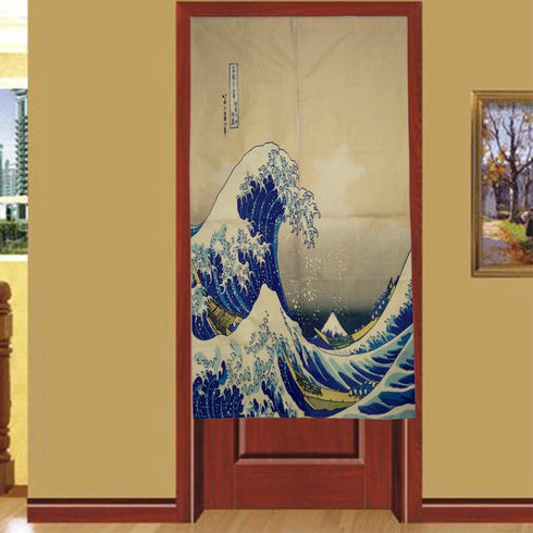 Doorway Curtain Tapestry Japanese Noren Curtain Tapestry Ukiyoe The Great Wave Off Kanagawa Door Way Curtain Door Hanging Tapestries...