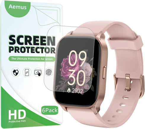 Screen Protector Compatible for TOOBUR Smart Watch 2.01 (6 Pack) Full Coverage Clear TPU Soft Film, For IDW17 Smartwatch Protective Film...