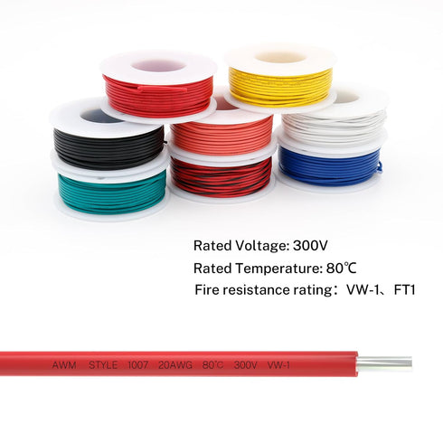 FIRMERST 20 Gauge 25 Feet Solid Core Tinned Copper Hook up Wire Kit - 8 Colors...