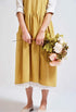 NEWGEM Cotton Linen Cross Back Apron for Women with Pockets for Cooking Cleaning Yellow without Waist Ties...