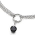 COOLSTEELANDBEYOND Stainless Steel Multi-Strand Anklet Bracelet Dangling Charms Black Cubic Zirconia 8MM...