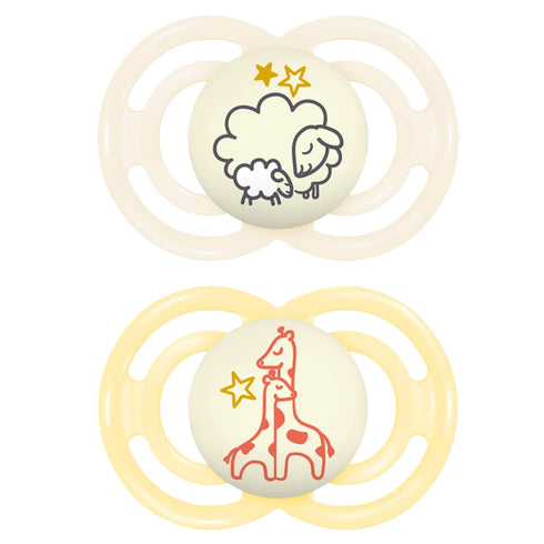 MAM Perfect Night Baby Pacifier, Patented Nipple, Glows in The Dark, 2 Pack, 6+ Months, Unisex...