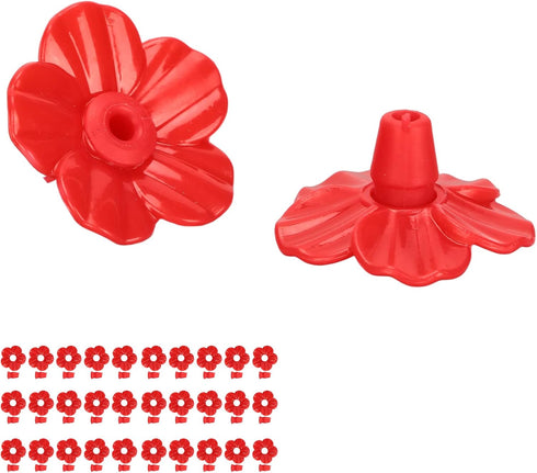 Hummingbird Feeder Flowers, Hummingbird Feeder Parts 30 Sets Hummingbird Feeder Flowers Multicolor Unique Replaceable Hummingbird Bird Feeder Flow...