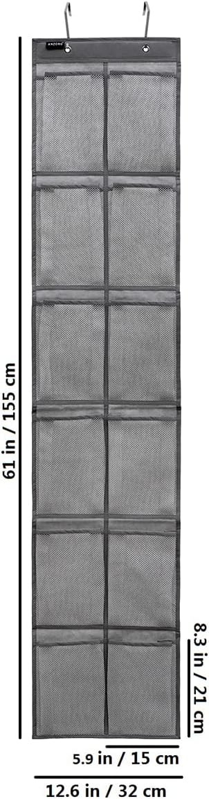 Behind Door Hanging Kids Shoes Organizer Closet Shoe Organizer Shoe Rack with 12 Mesh Pockets (12 Pockets)...