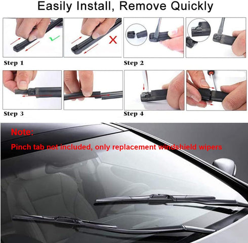 4 Pack Windshield Wiper Blades Refills, Universal Rubber Frameless Windshield Wiper Blade Refills Parts Windshield Wiper Rubber Strips for Most Ca...
