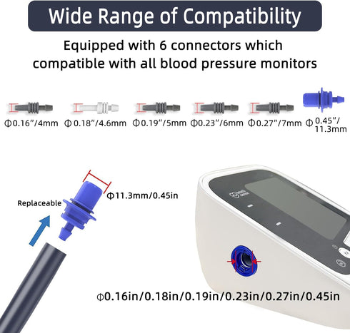 Large Blood Pressure Cuff, 8.7”-16.5” (22-42CM) BP Cuff Compatible with Omron BP Monitor, Replacement Cuff for Adult Big Arms, 6 Connectors...