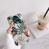 for iPhone SE2022 Case, SE2020 Case, 8 Case,7 Case for Women Girls,Green Leaves with White Floral Pattern Design, Slim Fit Clear Soft Full-Body Pr...