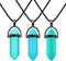 3 Pieces Halloween Luminous Fluorescent Crystal Necklaces Glow in the Dark Crystal Pendant Necklaces Hexagonal Gemstone Chain Necklaces...