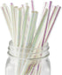 Foil Iridescent Pink Pearl Cocktail Paper Straws, Disposable 7.75 Inches, Pack of 100...