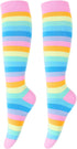 Benefeet Sox Womens Striped Knee High Socks Girls Funny Novelty Athletic Colorful Stripe Cute Stockings Tube Socks...