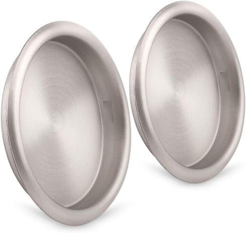 HOMOTEK Closet Door Finger Pull 2-1/8”, Easy Snap in Installation, Satin Nickel Finish, No Nail Require, Fits a 5/16”Depth x 2-1/8" Diameter Openi...