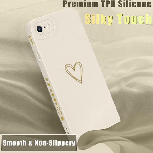 Teageo for iPhone SE 2022, SE 2020, iPhone 7, iPhone 8 Case for Women Girls, Cute Luxury Heart Phone Case [Soft Anti-Scratch Full Camera Lens Prot...