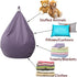 Stuffed Animal Storage Bean Bag Cover (No Filler) Extra Soft Beanbag Seat Chair Covers-Cotton Linen Memory Foam Beanbag Replacement Cover for Adul...